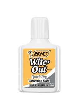 BIC WOFQD12-WHI Wite-Out Quick Dry Correction Fluid, 0.68fl, Dozen